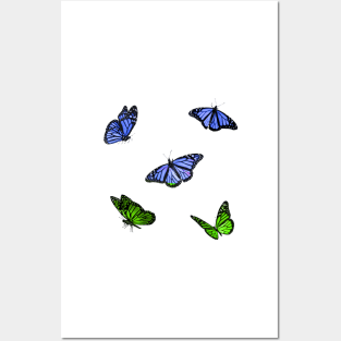 Grassy Fields Butterflies Sticker Pack Posters and Art